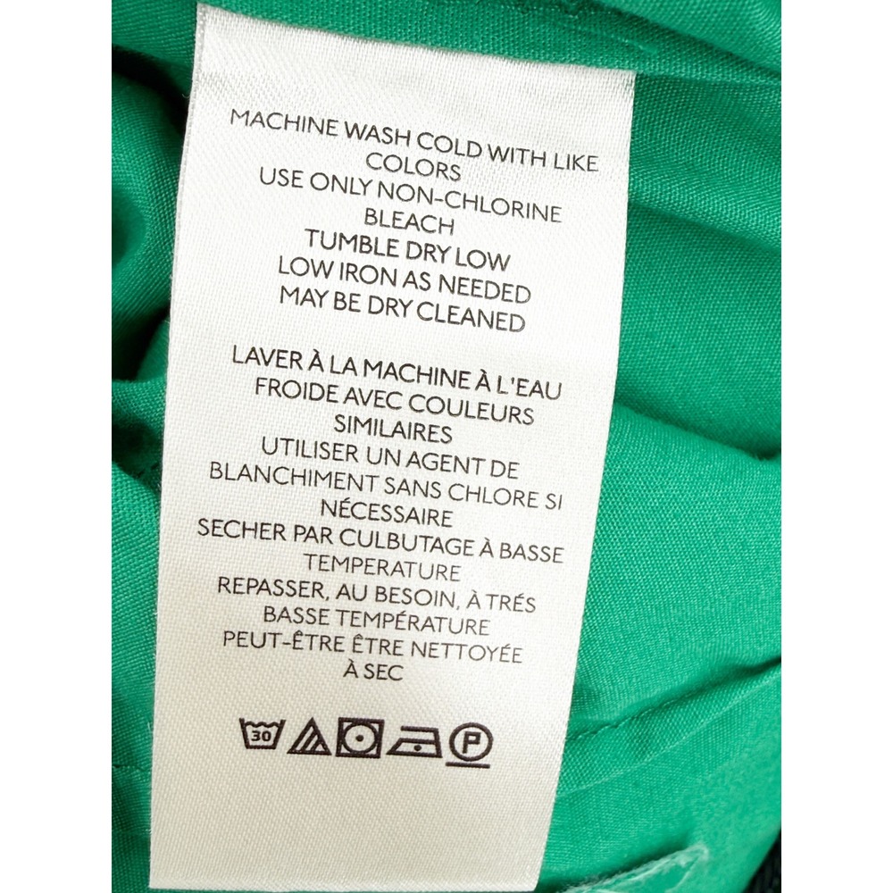 By Anthropologie Green Wide Leg Culotte Pants High Rise Cotton Cropped Size 10 - Picture 14 of 15